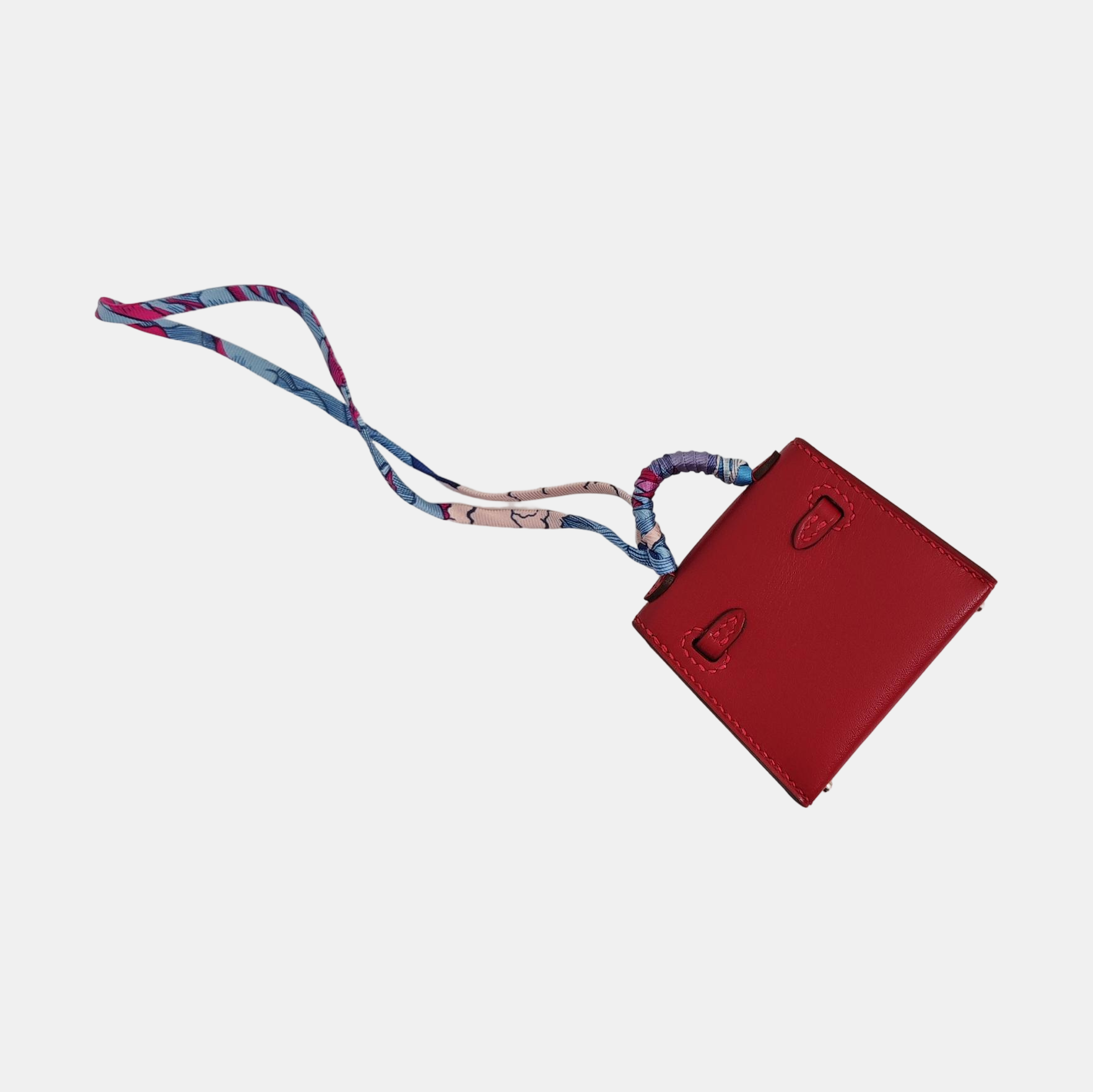 Leather Bag Charm Red