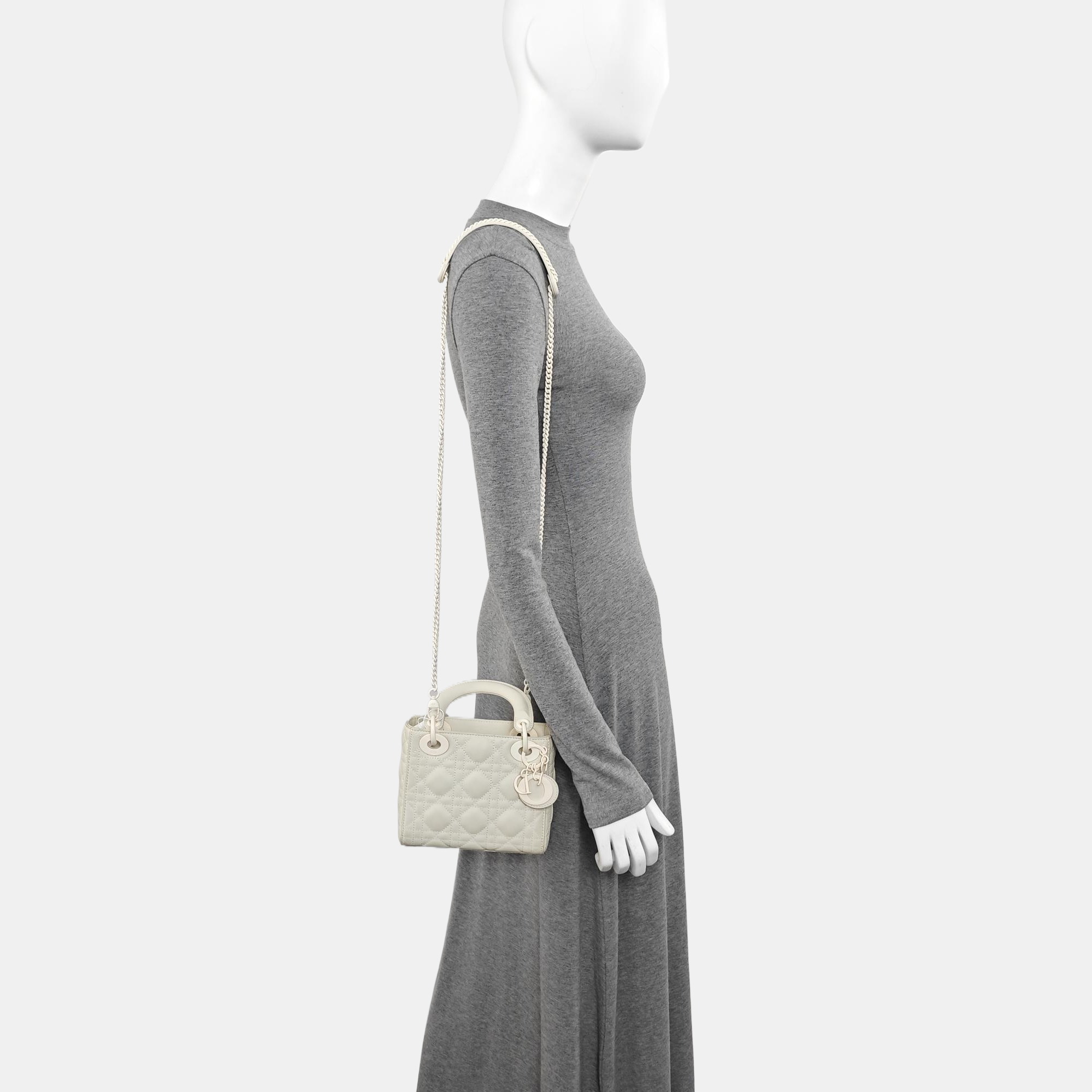 Lady Dior Mini Cannage Lambskin White
