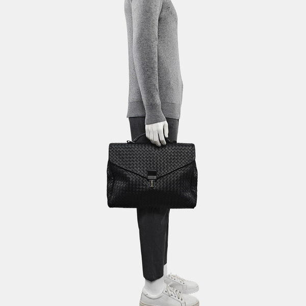 Calfskin Top Handle Bag Black