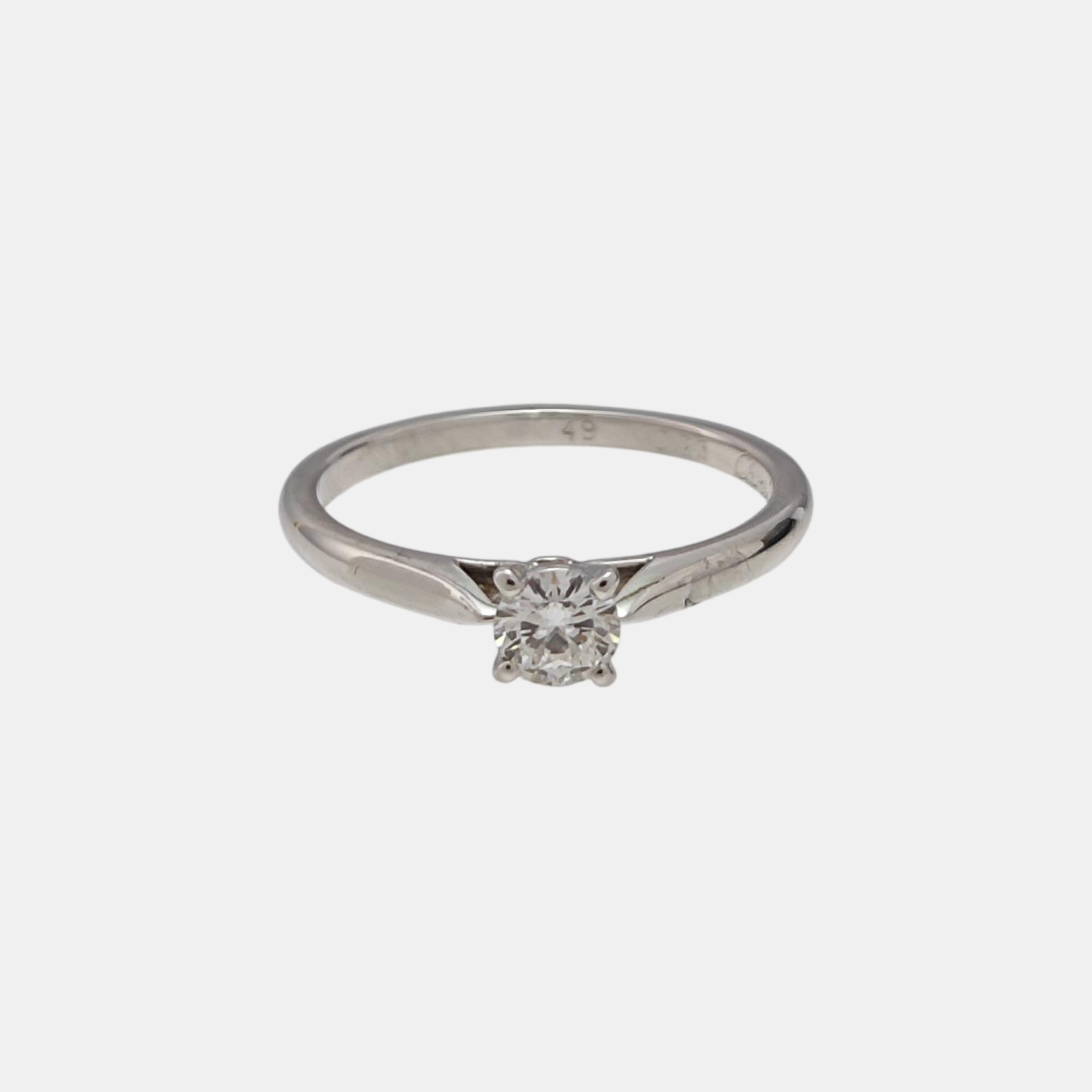 SOLITAIRE 1895 Platinum 950 Silver Ring EU 49
