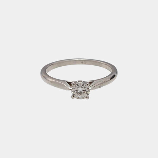 SOLITAIRE 1895 Platinum 950 Silver Ring EU 49