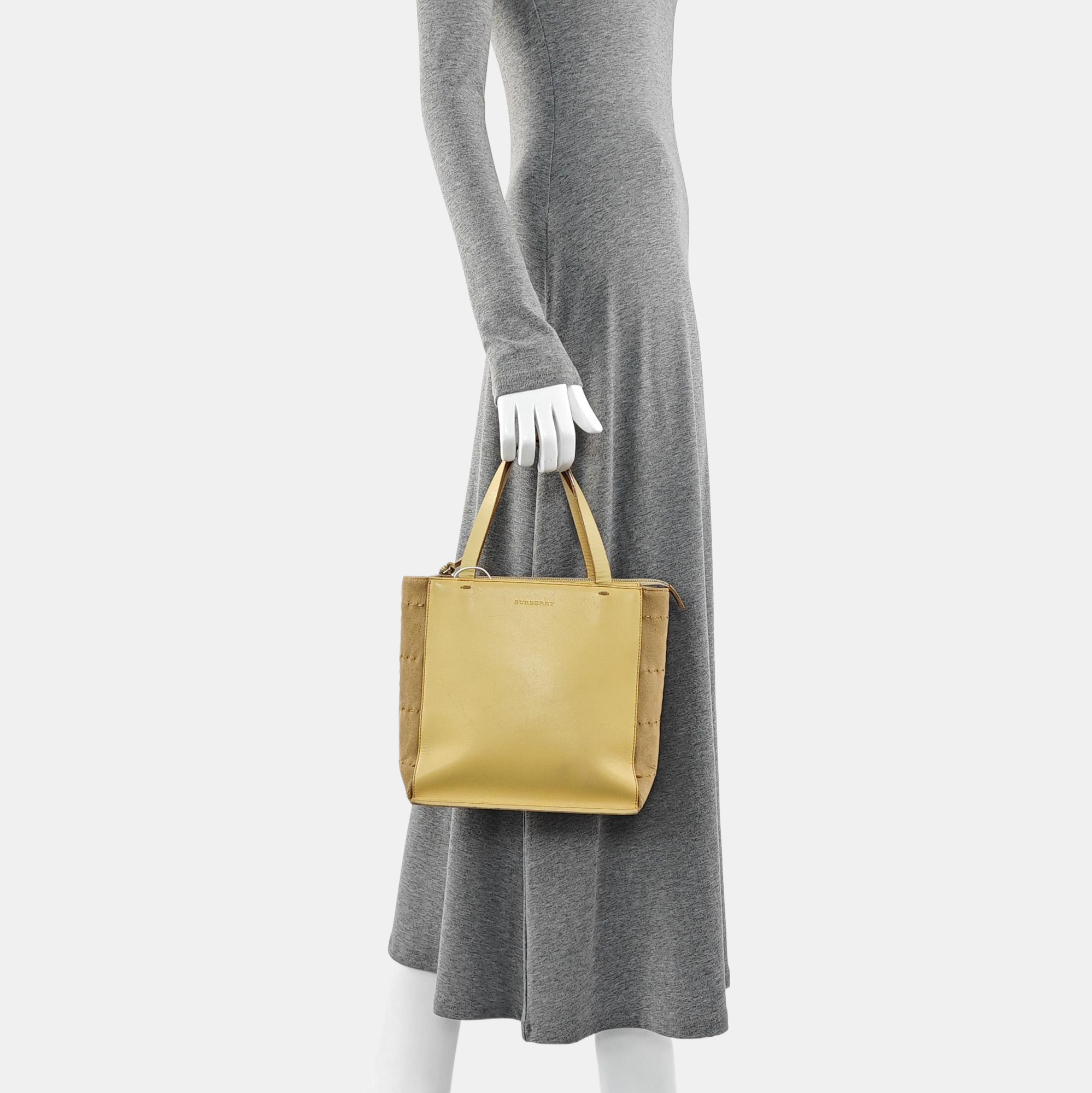 Calfskin Top Handle Bag Beige