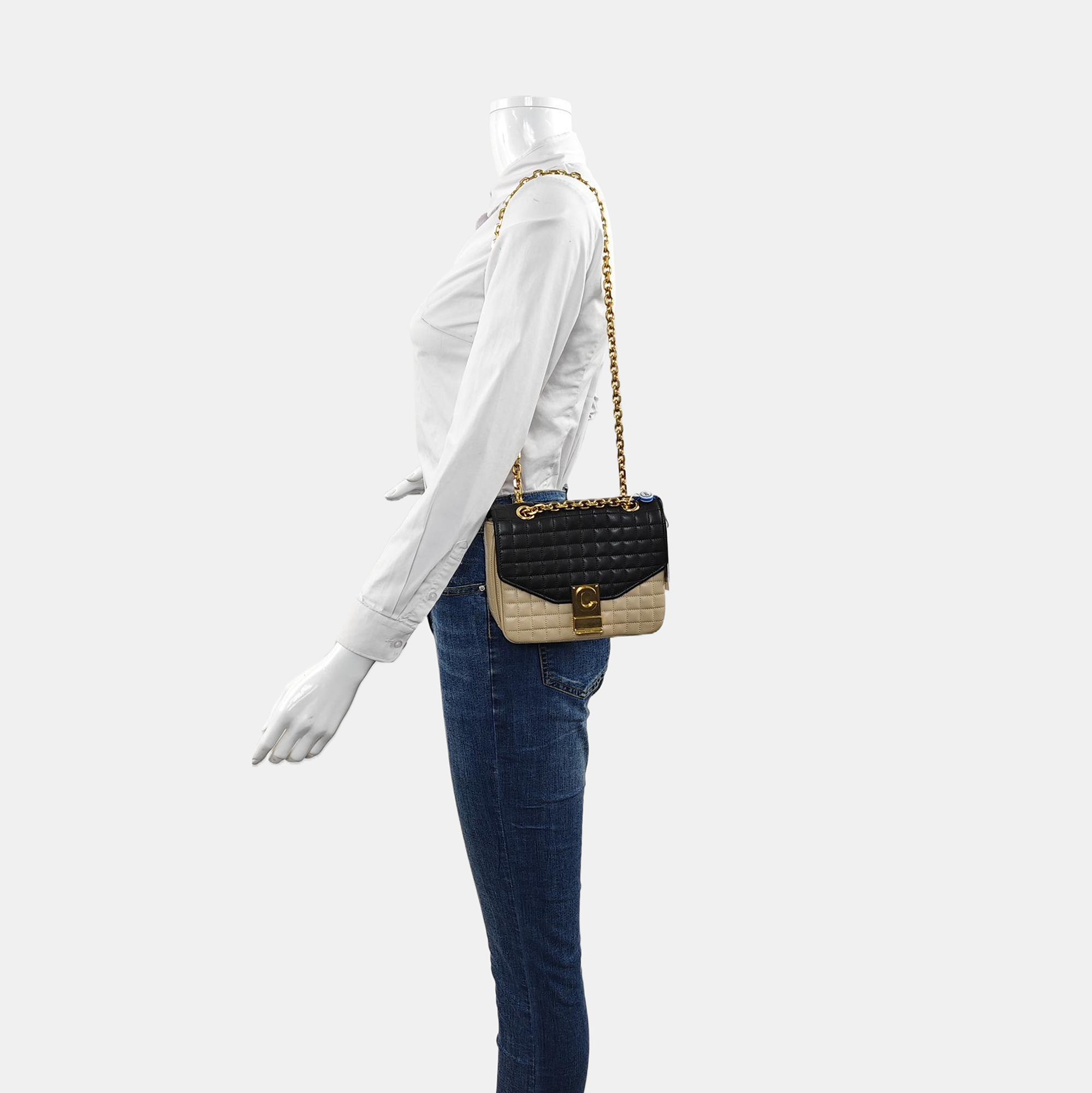 Authenticated pre-owned  C Calfskin Beige - Shoulder Bag at Looply