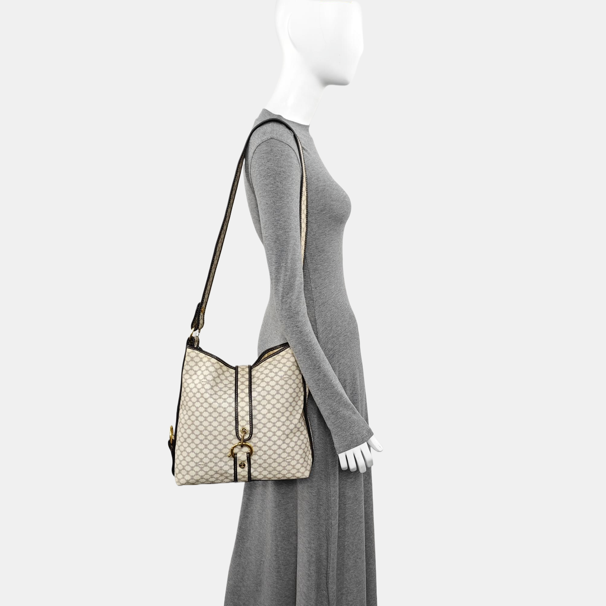 Coated Canvas Shoulder Bag White