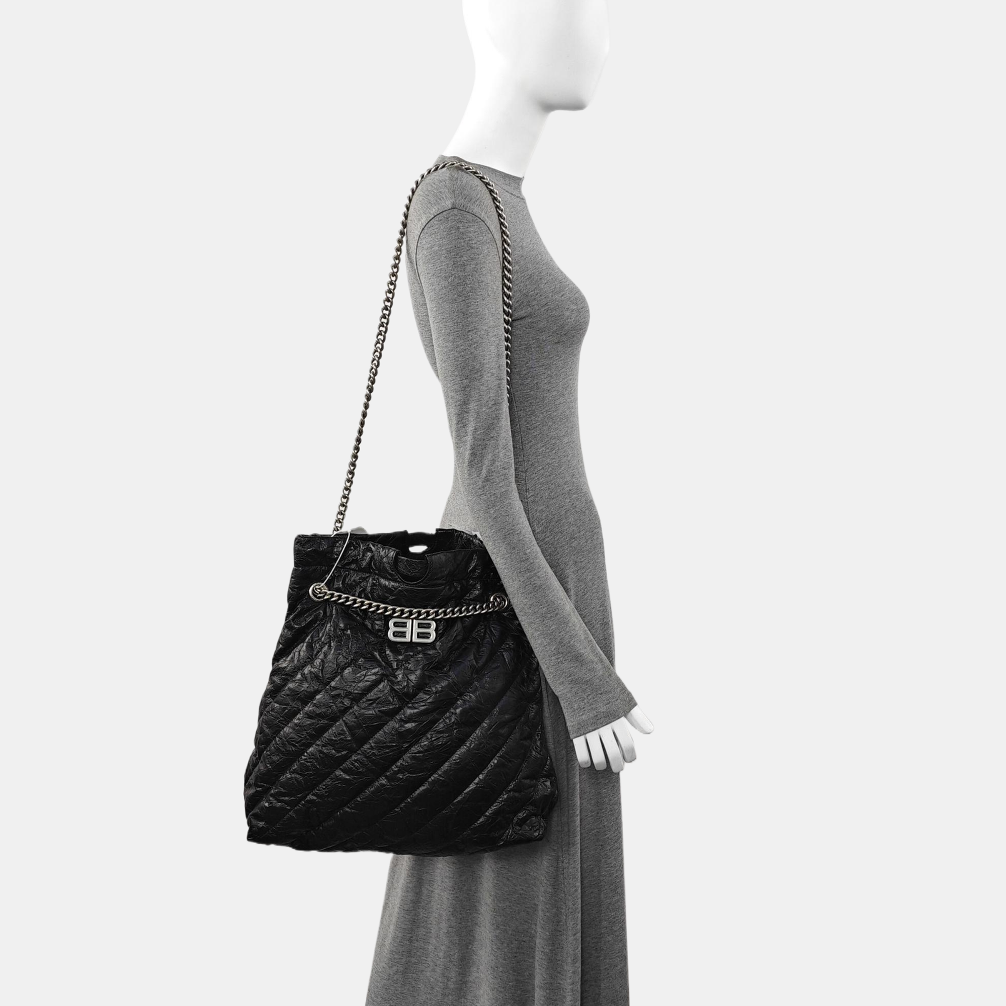 Crush Medium Quilted Calfskin Black
