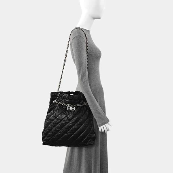 Crush Medium Quilted Calfskin Black