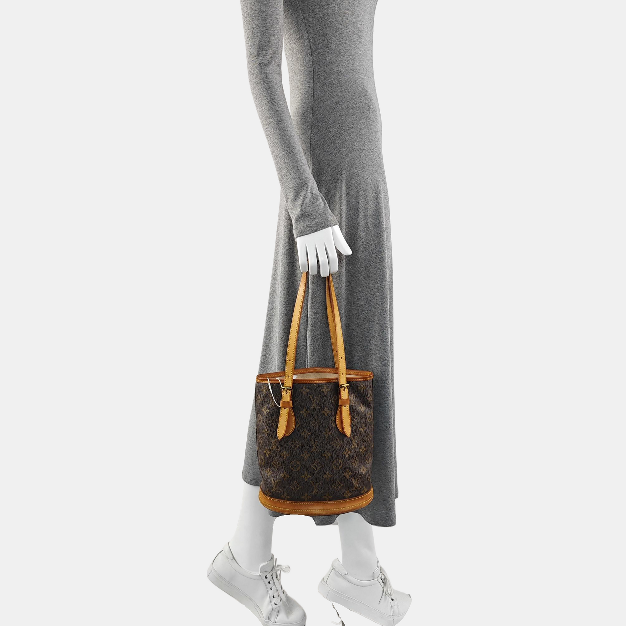 BUCKET PM Monogram Coated Canvas Brown