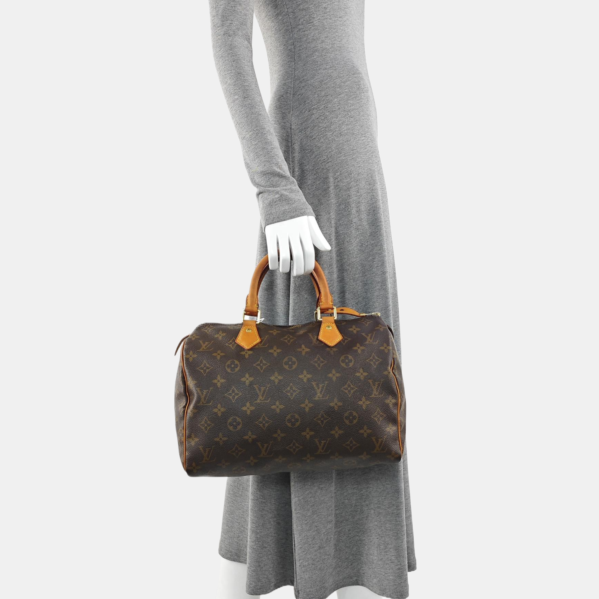 SPEEDY 30 Monogram Coated Canvas Brown