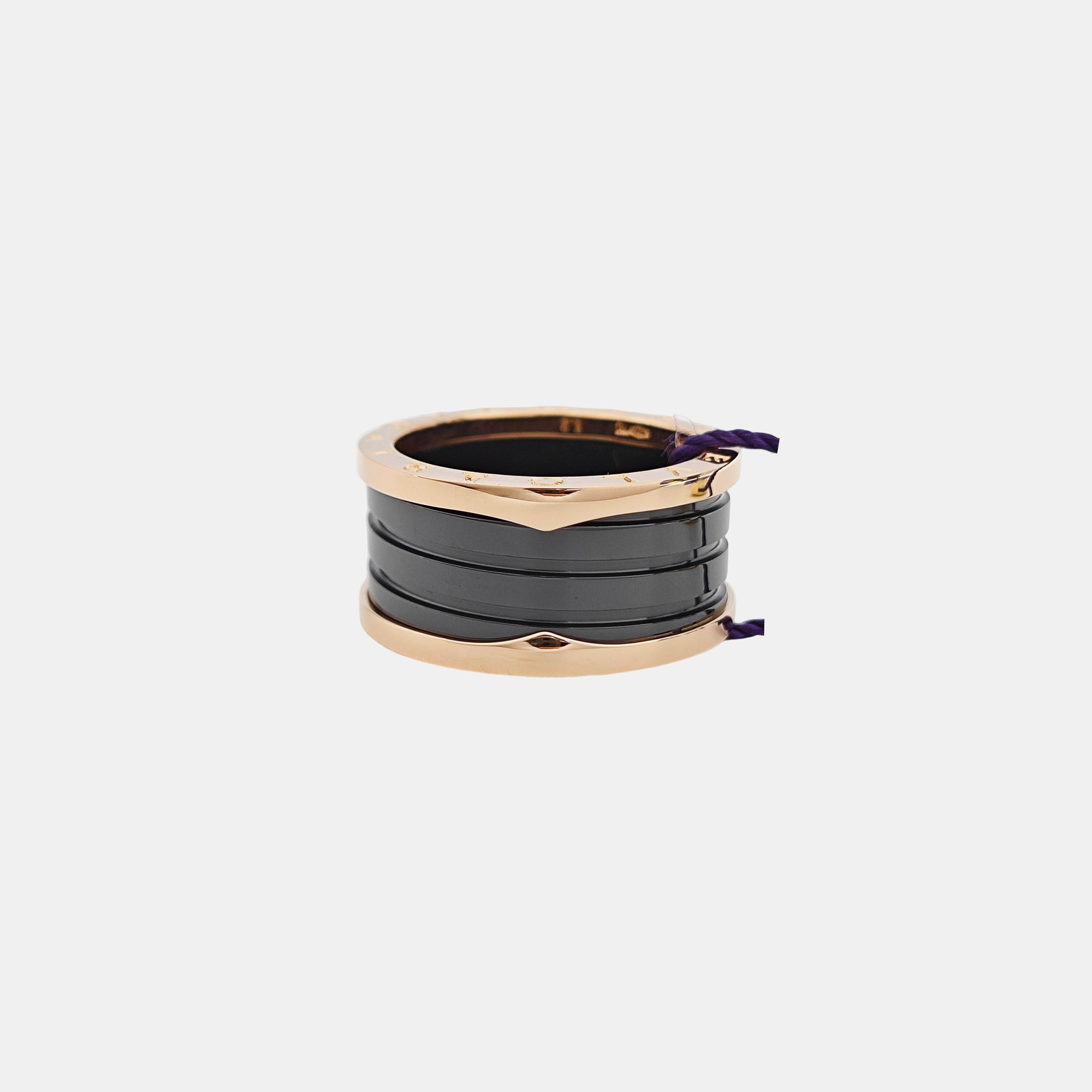 B.ZERO1 18k Rose Gold Black Ring EU 62
