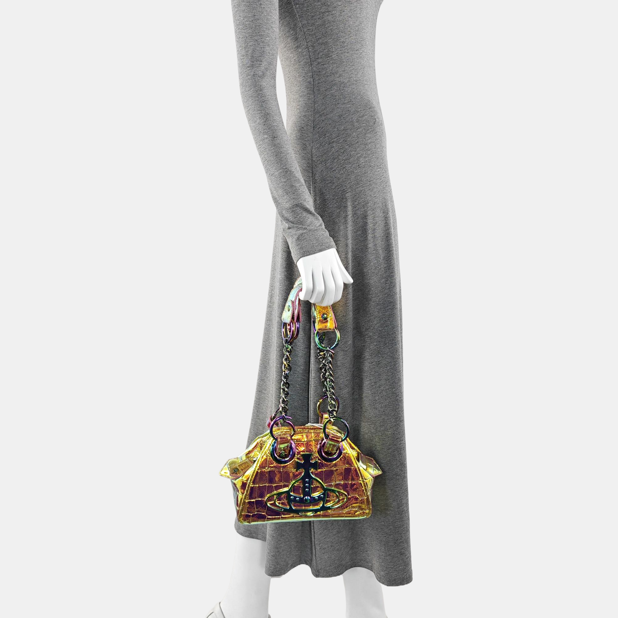 Leather Shoulder Bag Metallic