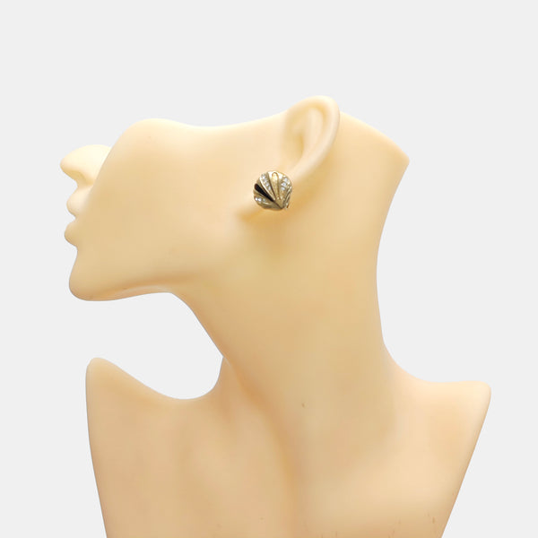 Twist Round Metal Gold Clip On Earrings