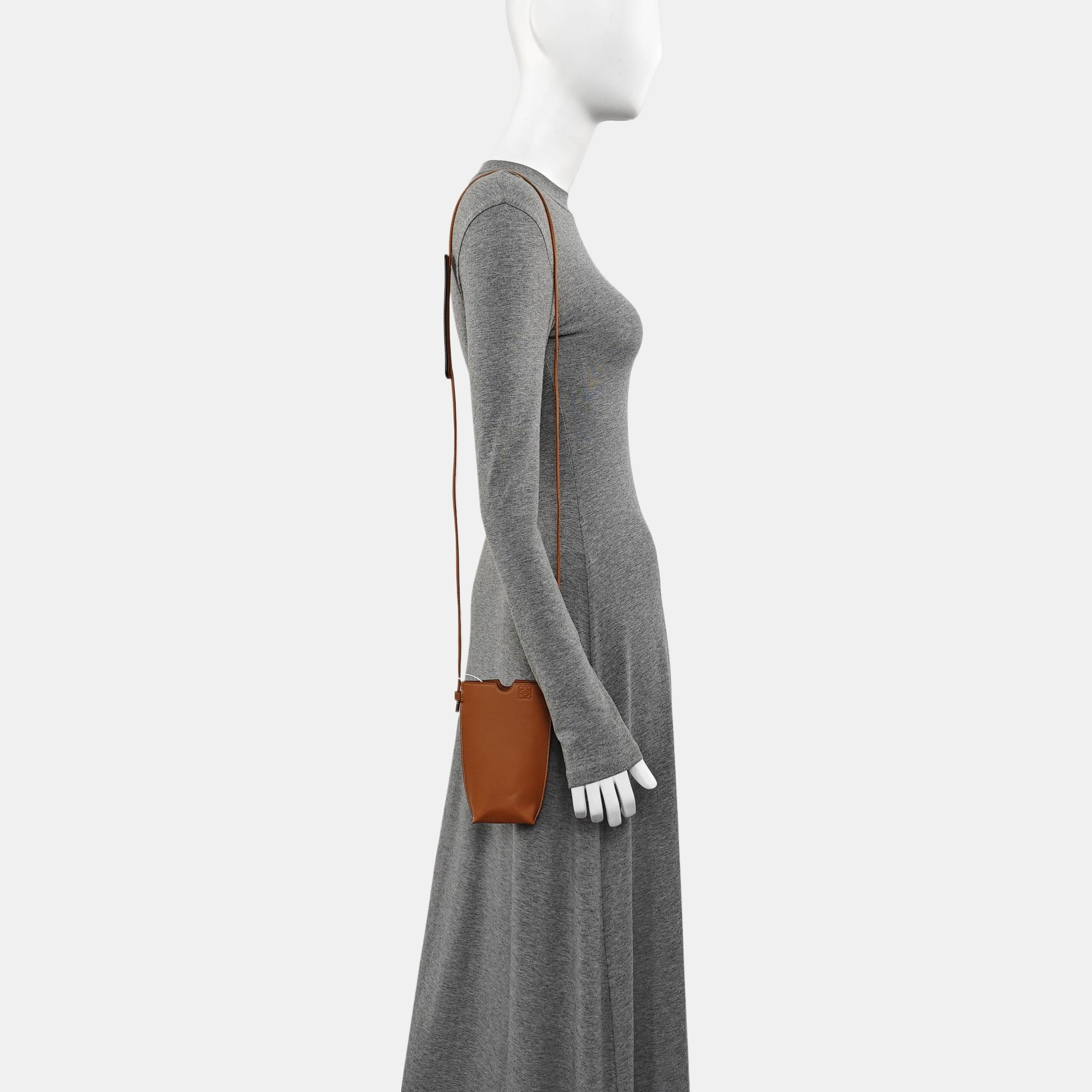 Calfskin Shoulder Bag Brown