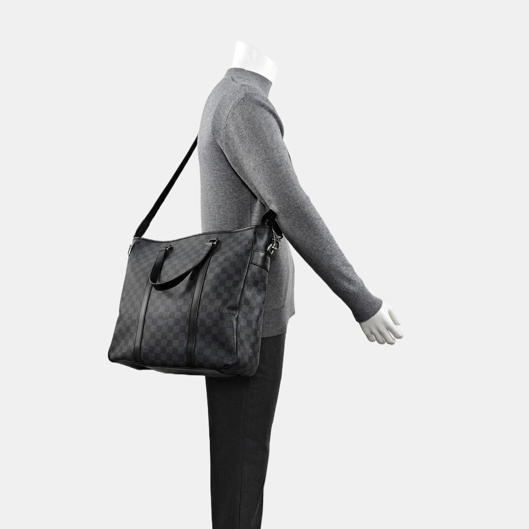 TADAO MM Damier Graphite Coated Canvas Gray