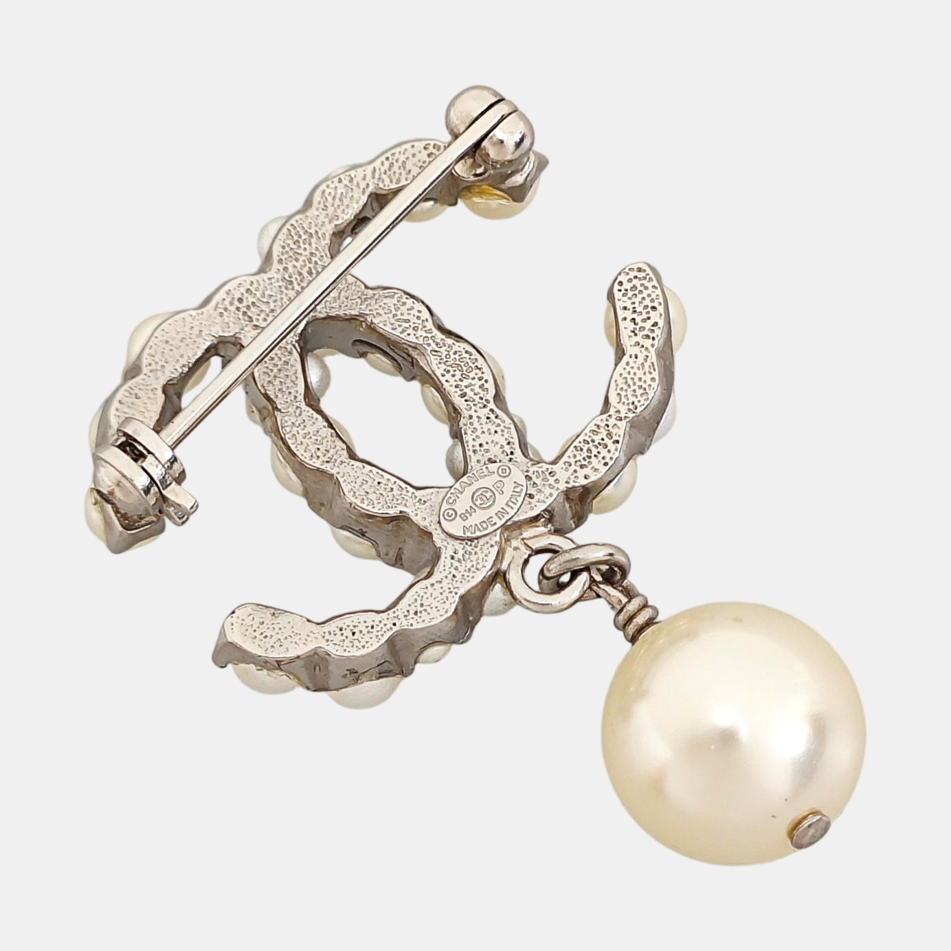 Faux Pearl White Brooch