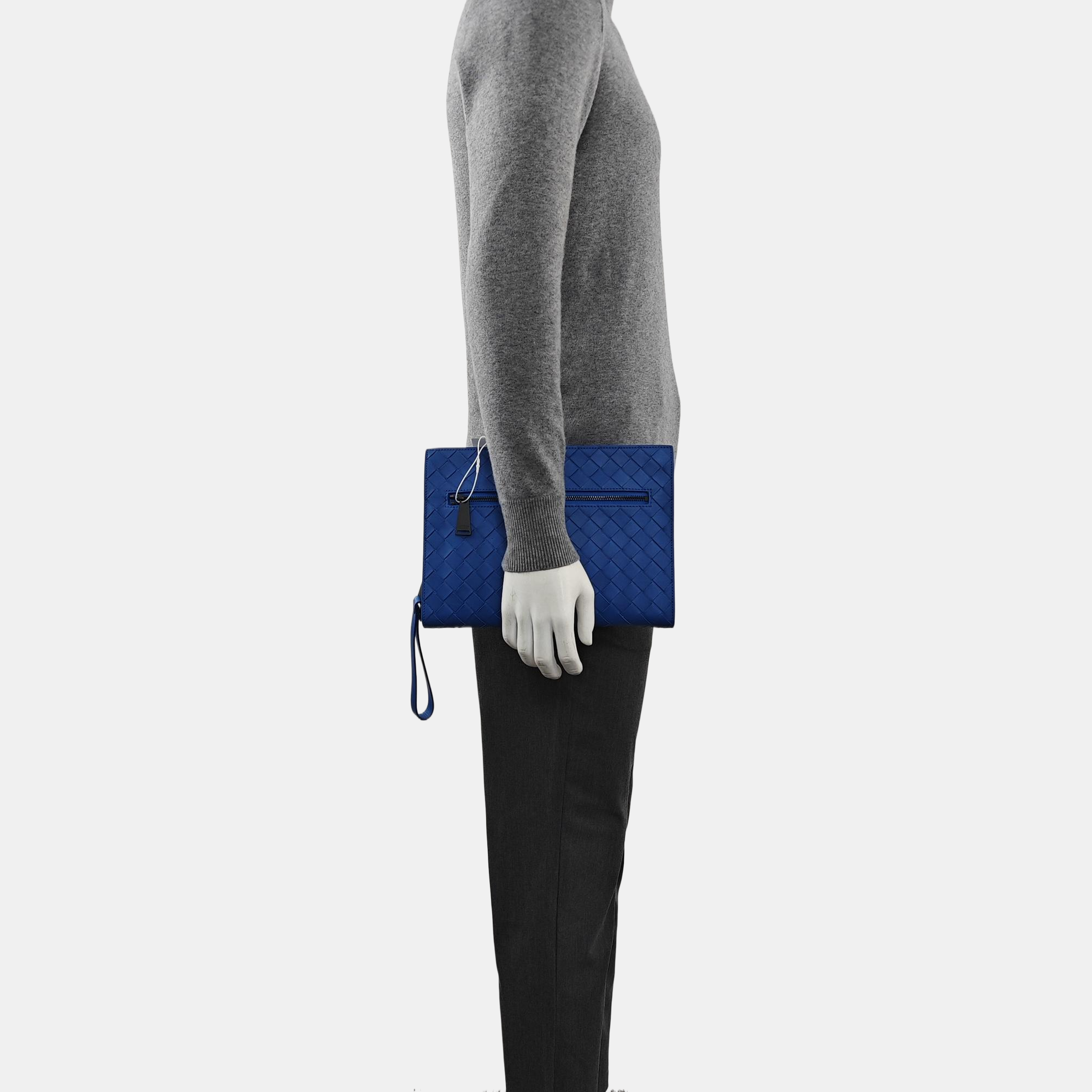 Calfskin Clutch Small Blue