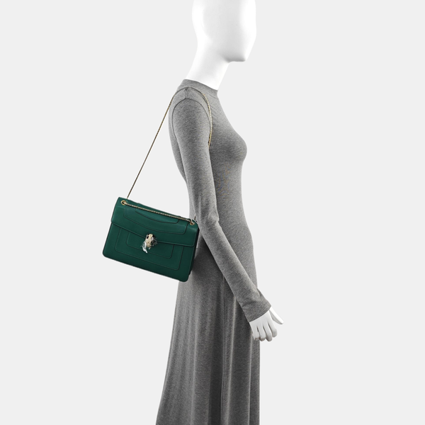 SERPENTI FOREVER Medium Calfskin Green