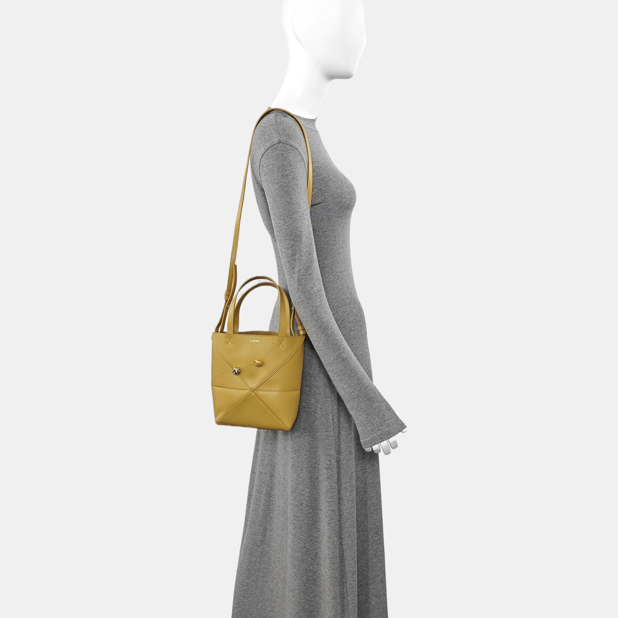 Puzzle Fold Mini Calfskin Beige