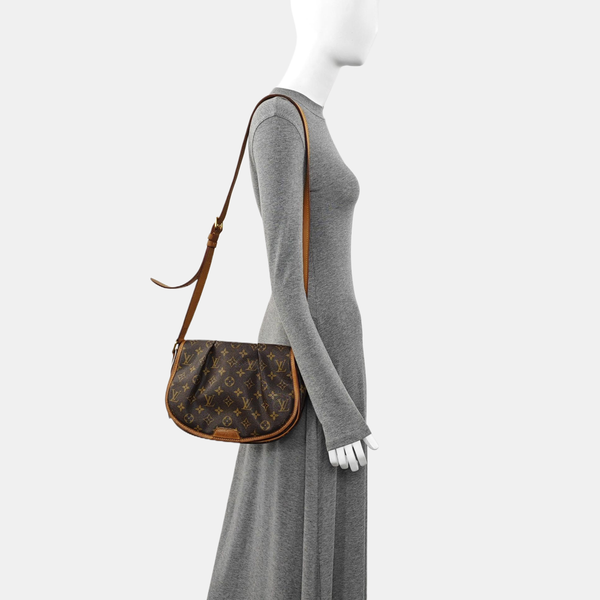 MENILMONTANT PM Monogram Coated Canvas Brown
