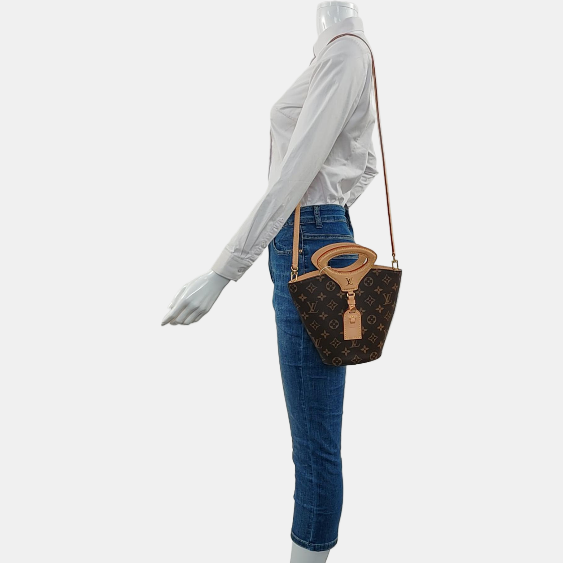 RIVAGE BB Monogram Coated Canvas Brown
