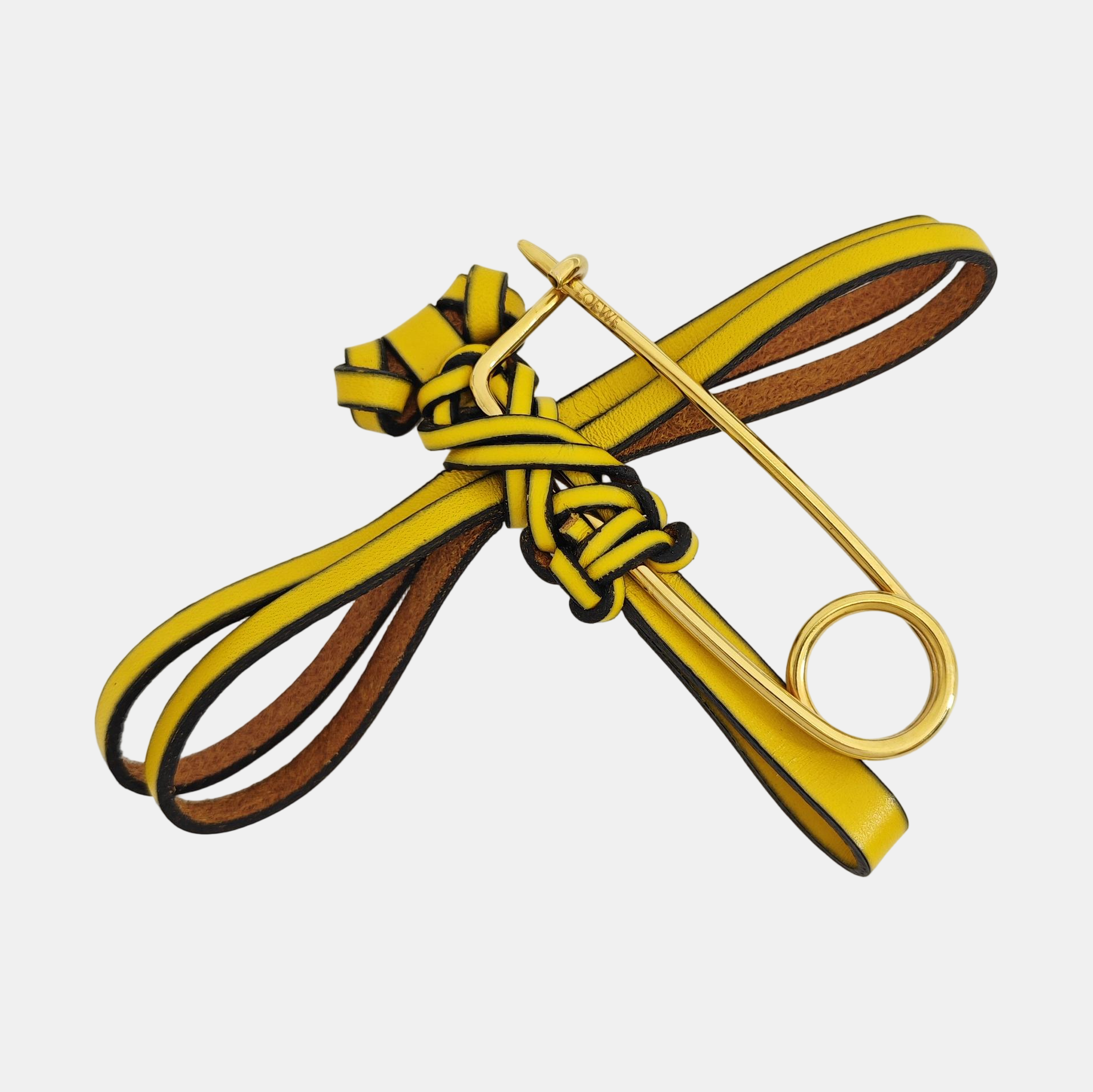 Leather Yellow Brooch