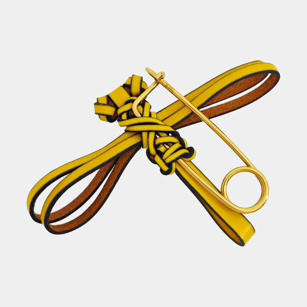 Leather Yellow Brooch