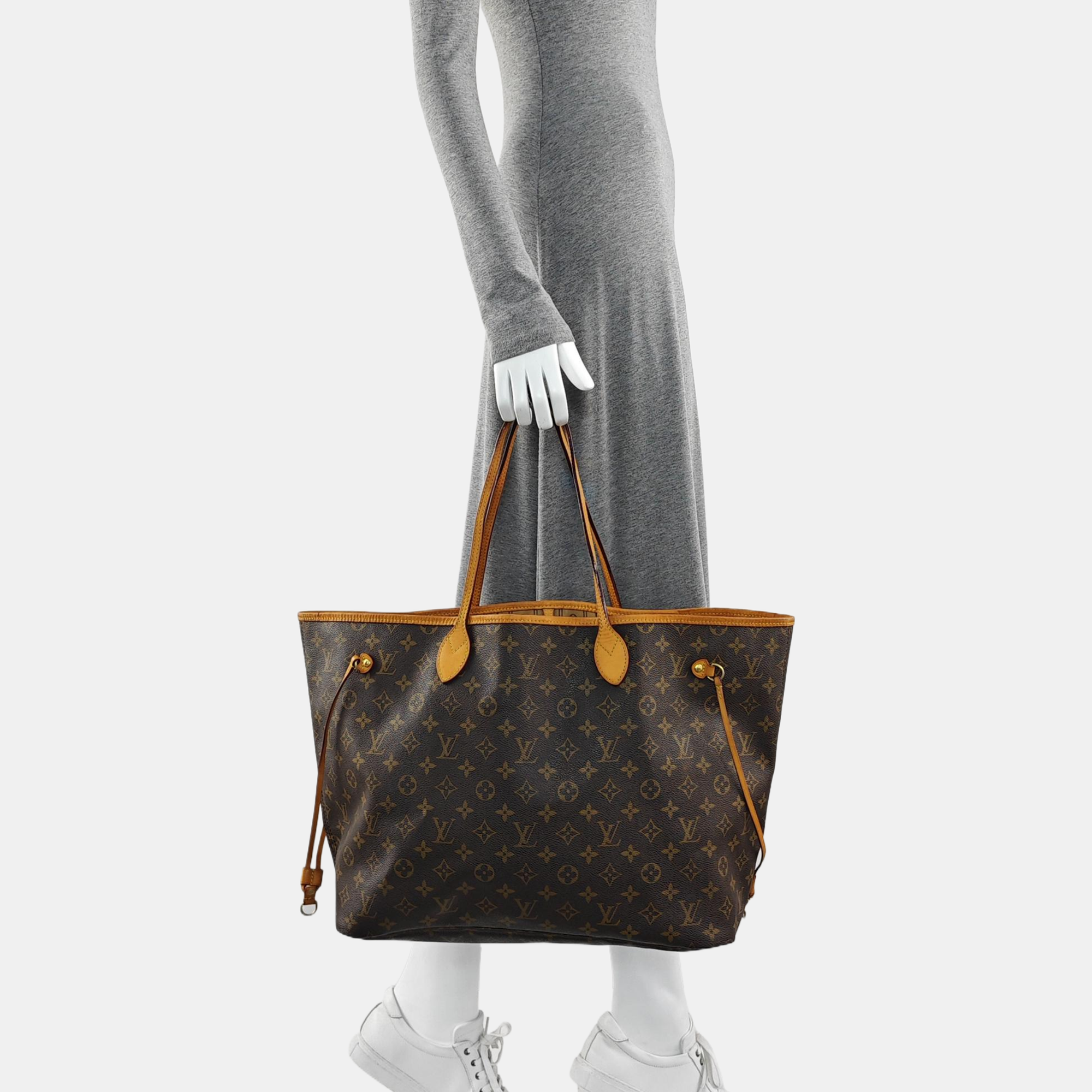 NEVERFULL GM Monogram Coated Canvas Brown