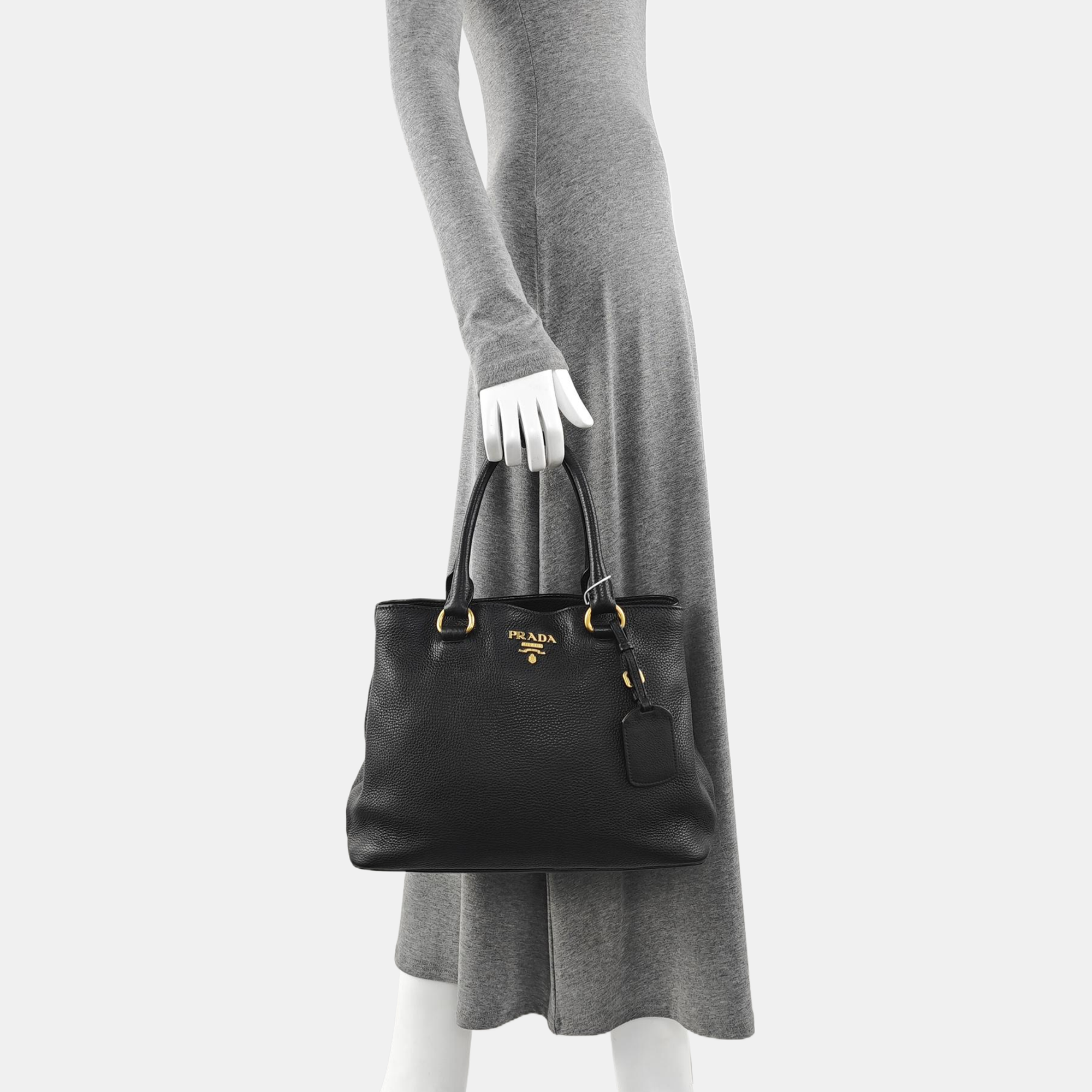 Calfskin Top Handle Bag Black