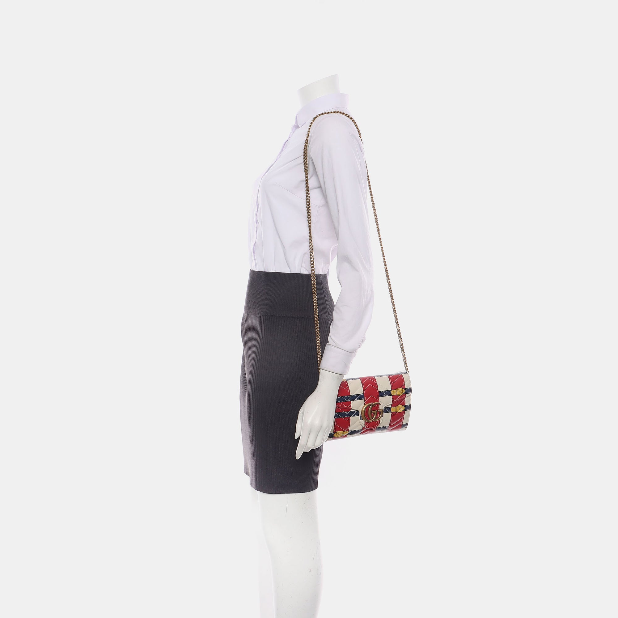 Authenticated pre-owned  GG Marmont Mini Quilted Calfskin Multicolor - Shoulder Bag at Looply