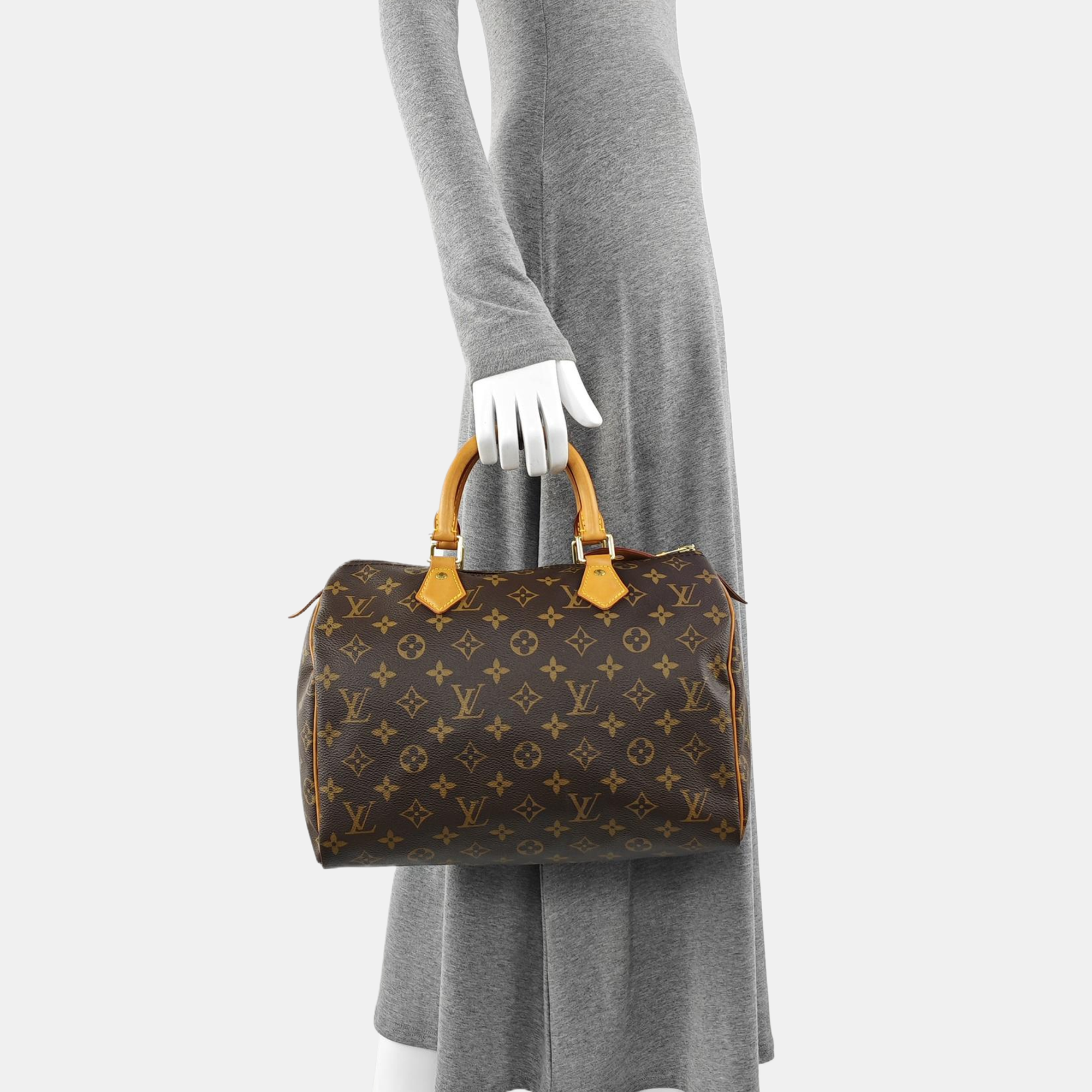 SPEEDY 30 Monogram Coated Canvas Brown