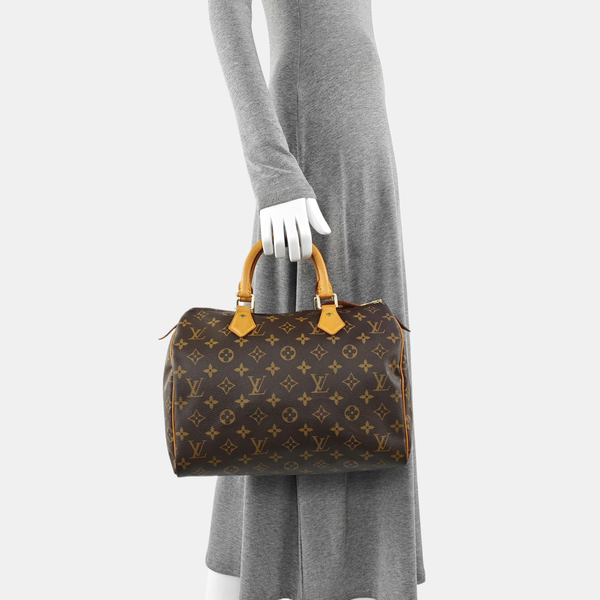 SPEEDY 30 Monogram Coated Canvas Brown