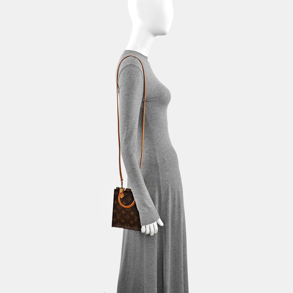 SAC PLAT Mini Monogram Coated Canvas Brown
