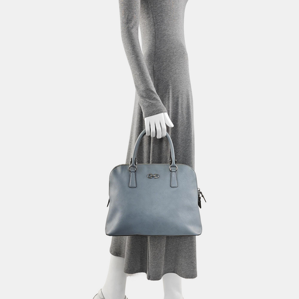 Calfskin Top Handle Bag Blue