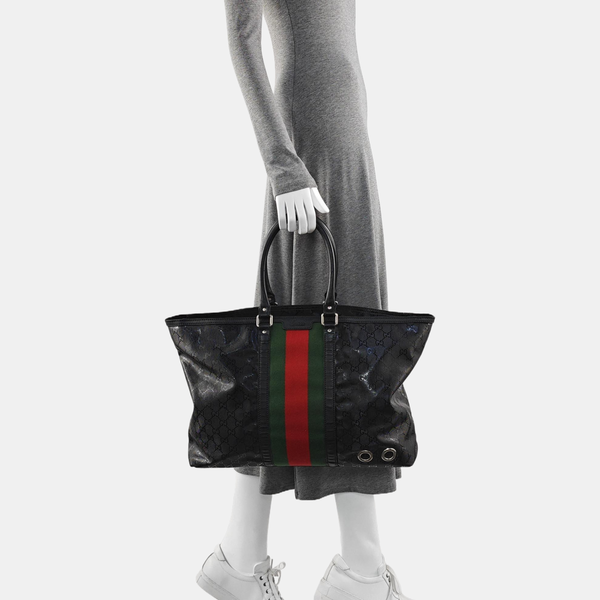 Rania Monogram Coated Canvas Black