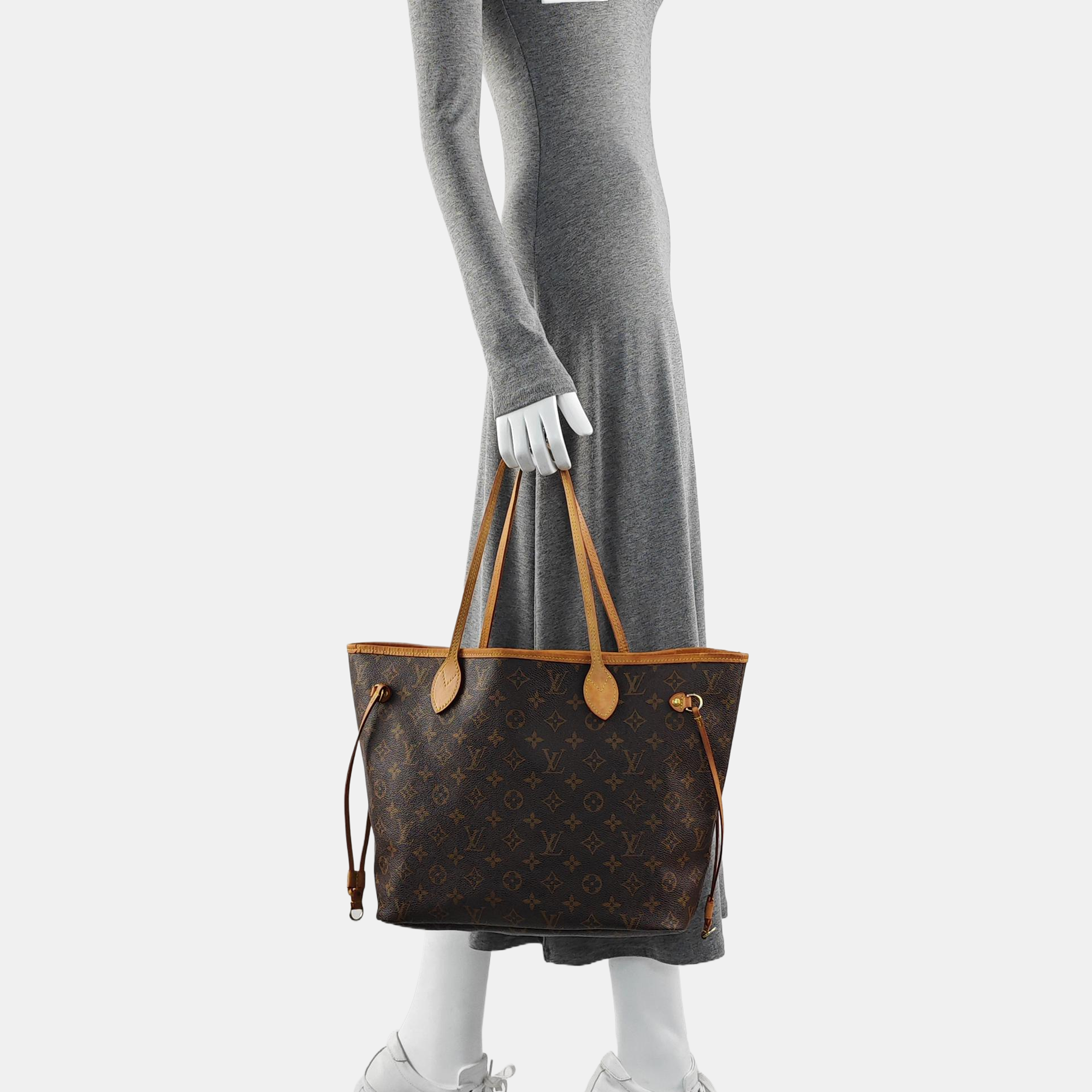 NEVERFULL MM Monogram Coated Canvas Brown