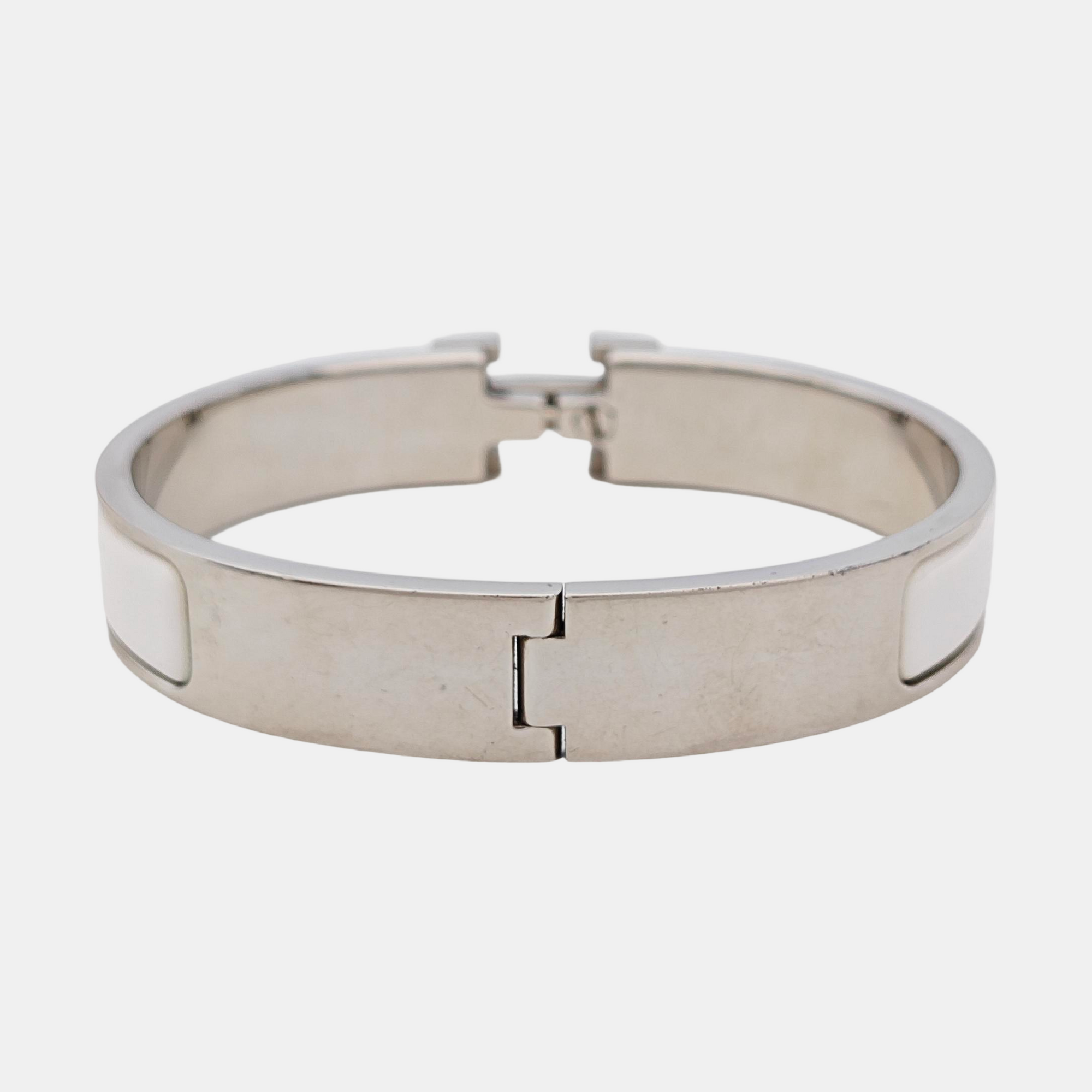 Clic H Metal Silver Bangle