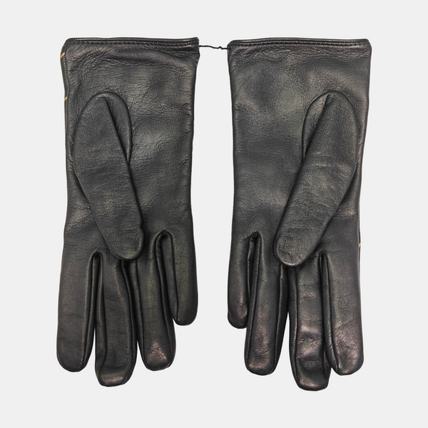 Guantes de piel de cordero negros