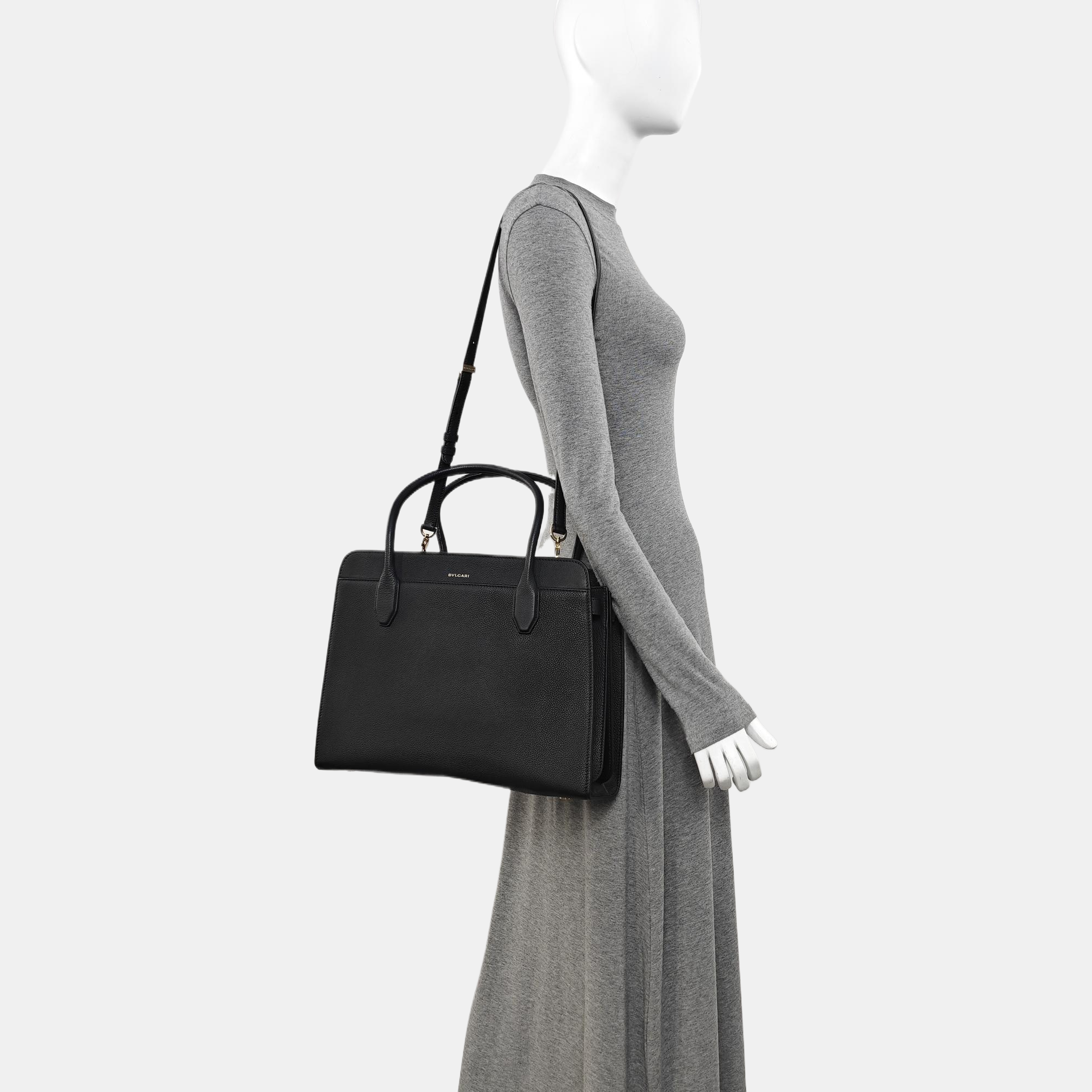 Calfskin Shoulder Bag Black