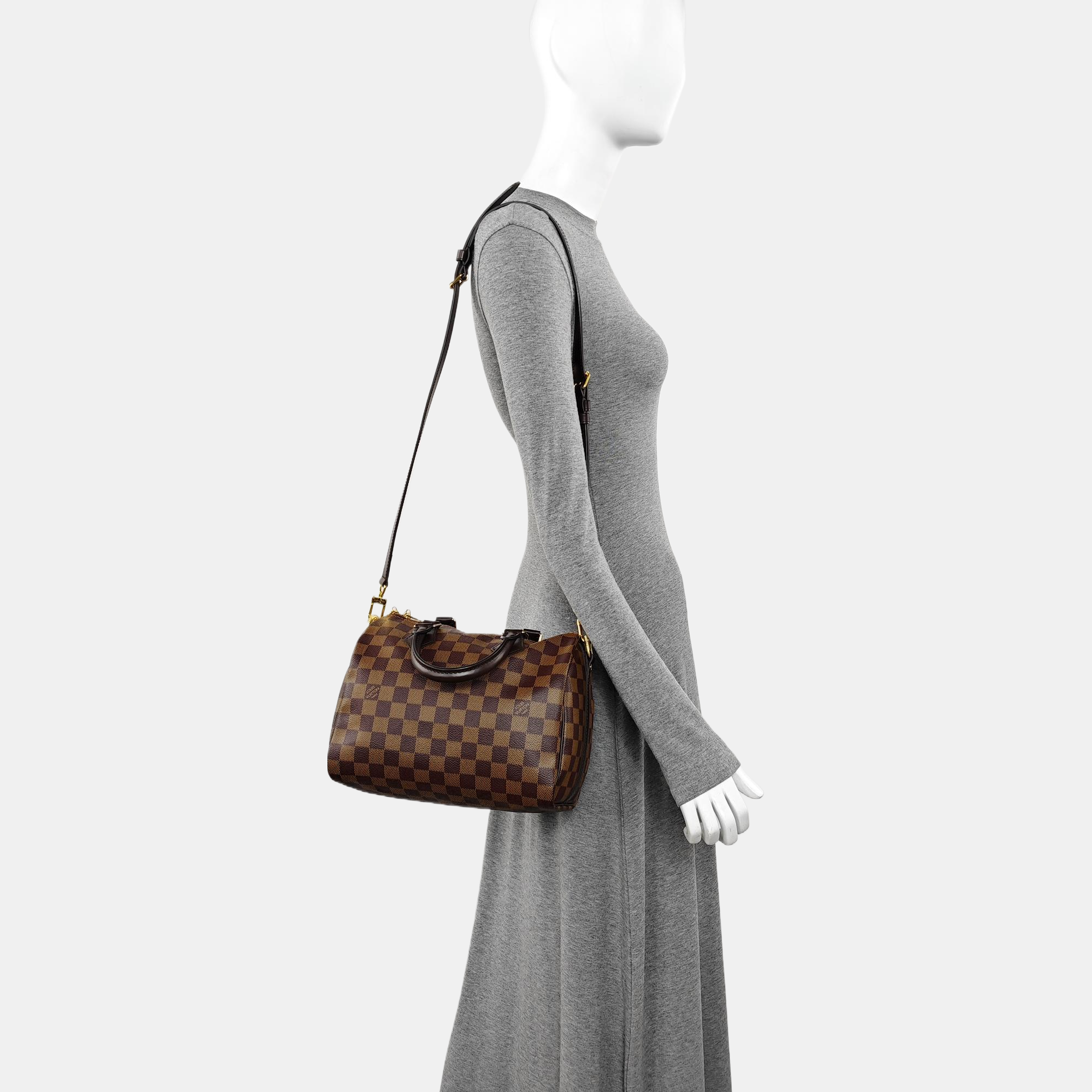 SPEEDY 25 Damier Ebene Coated Canvas Brown