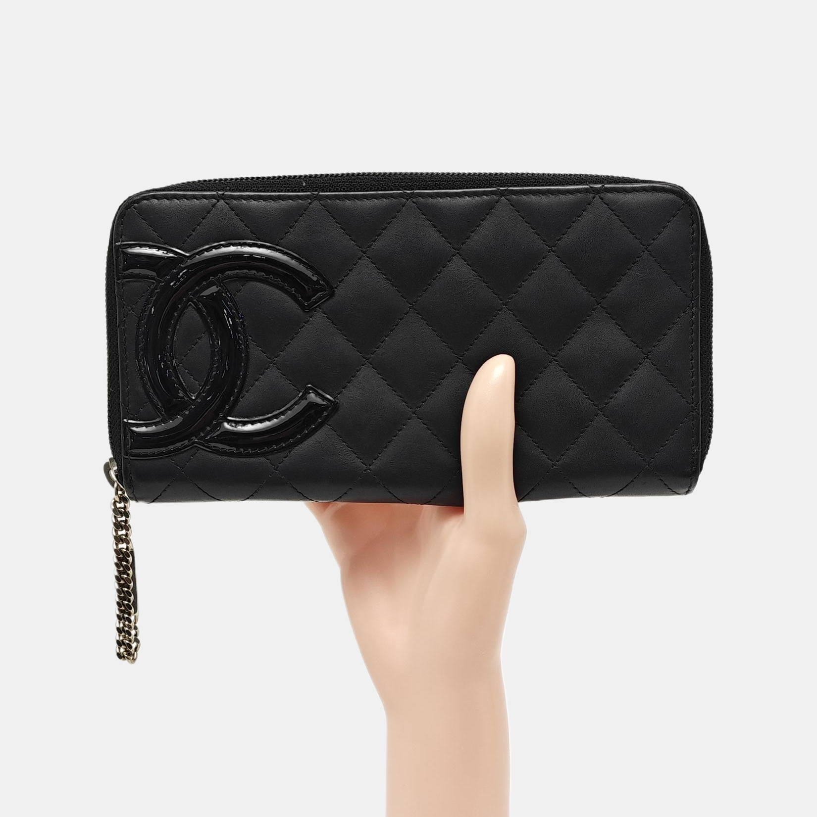 CAMBON Quilted Calfskin Black Wallet
