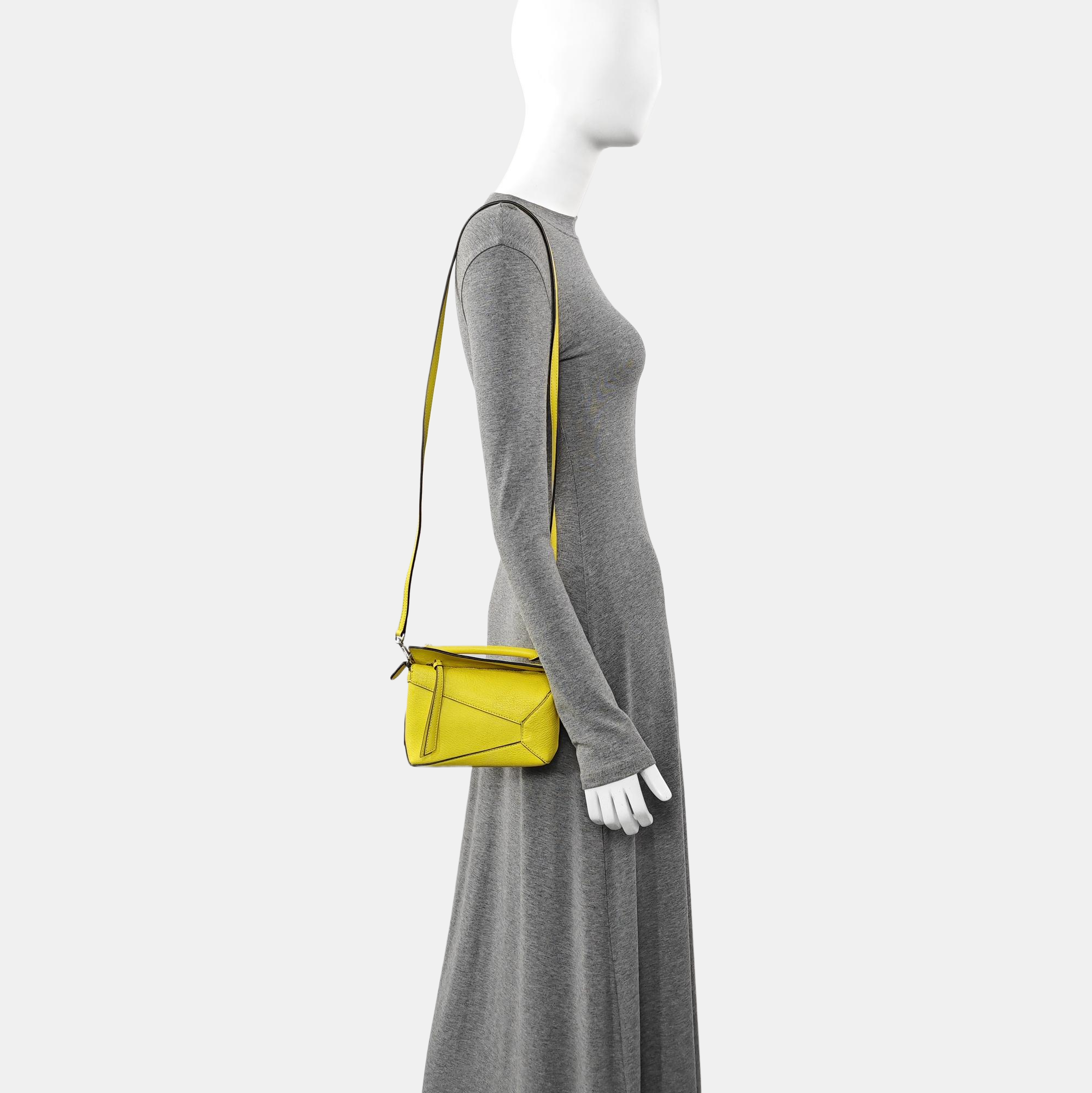 Authenticated pre-owned  Puzzle Mini Lambskin Yellow - Shoulder Bag at Looply