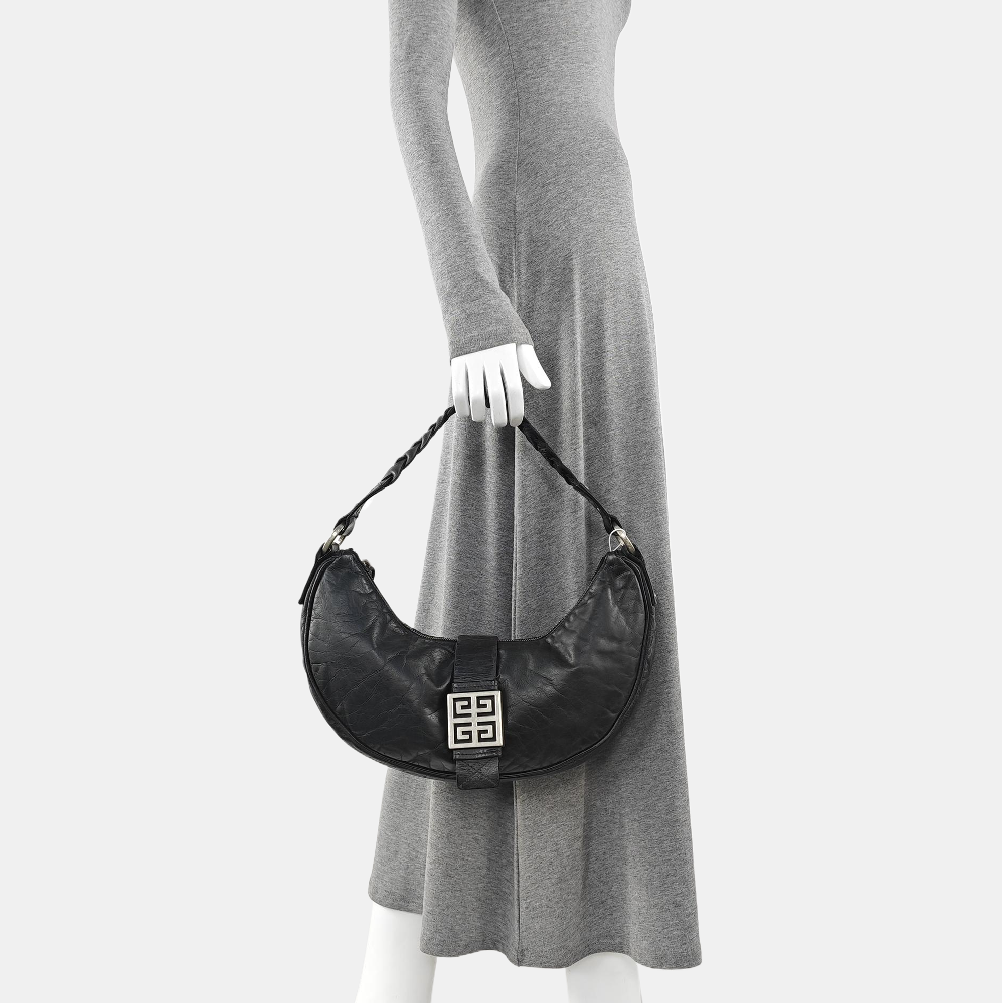 Calfskin Top Handle Bag Black