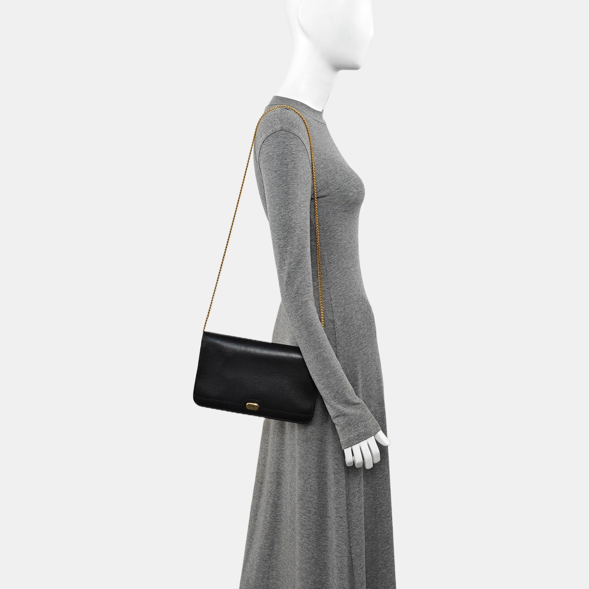 Calfskin Shoulder Bag Black