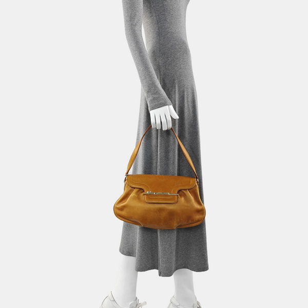 Calfskin Shoulder Bag Brown