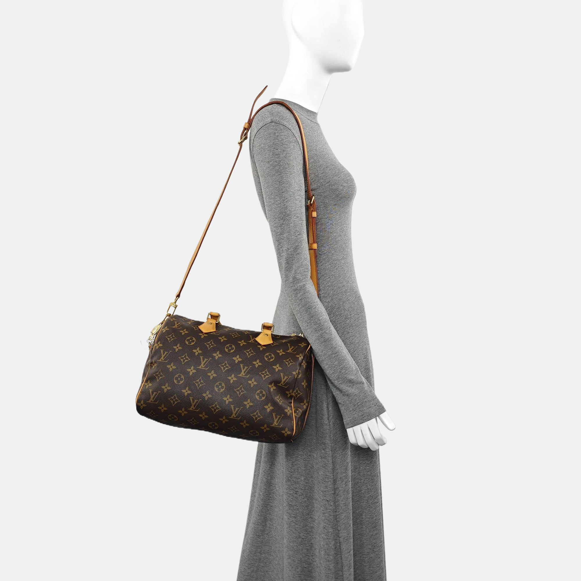 SPEEDY 30 Monogram Coated Canvas Brown