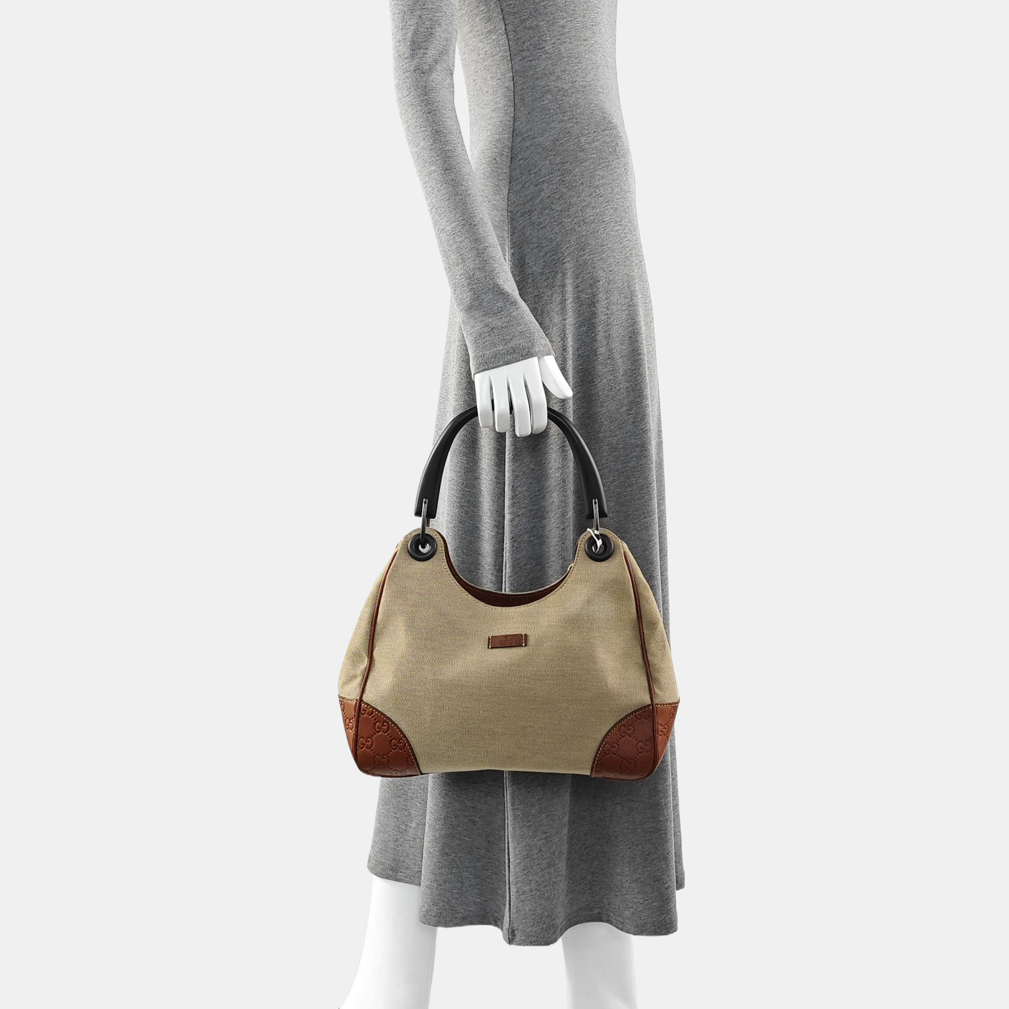 Canvas Top Handle Bag Beige