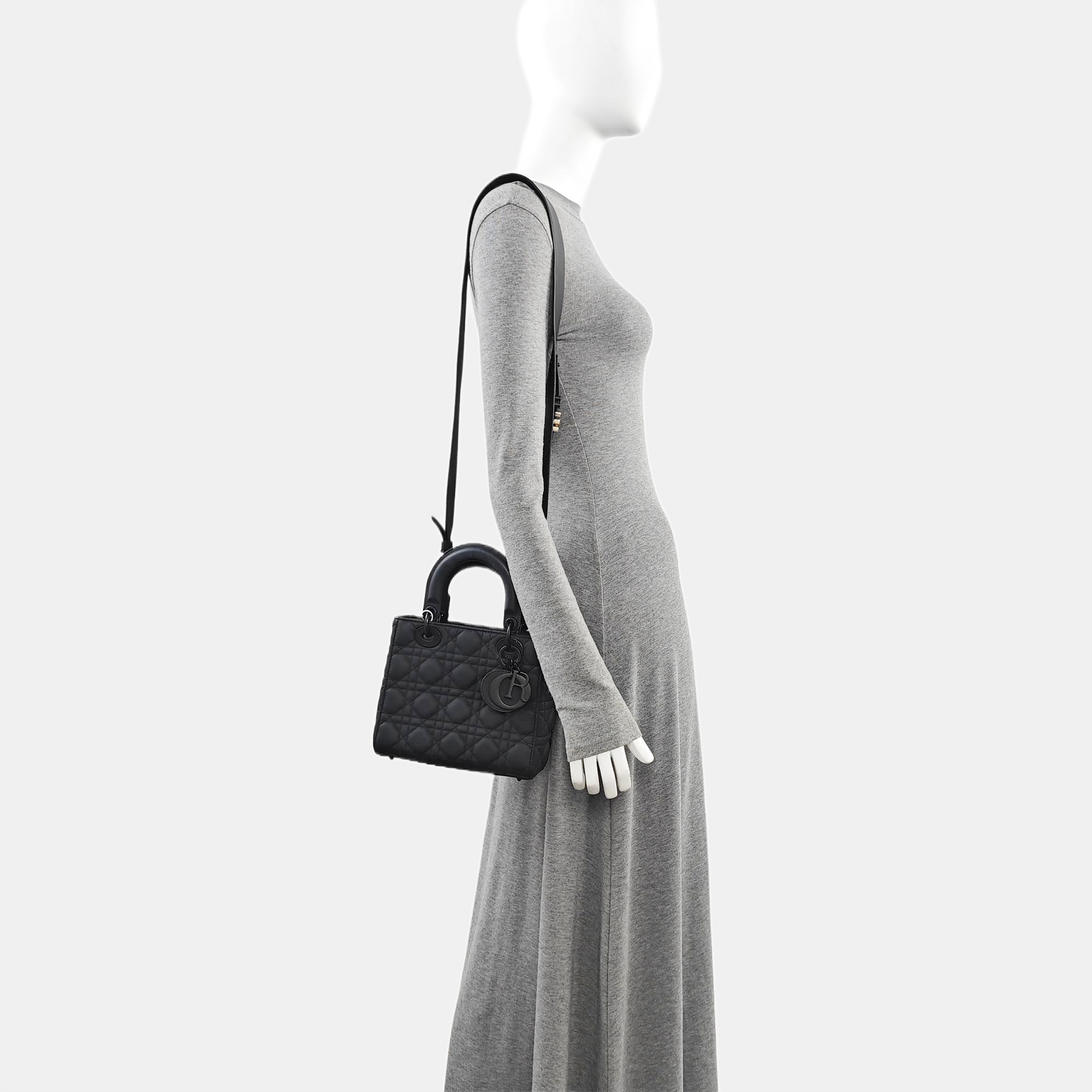 Lady Dior Small Cannage Calfskin Black