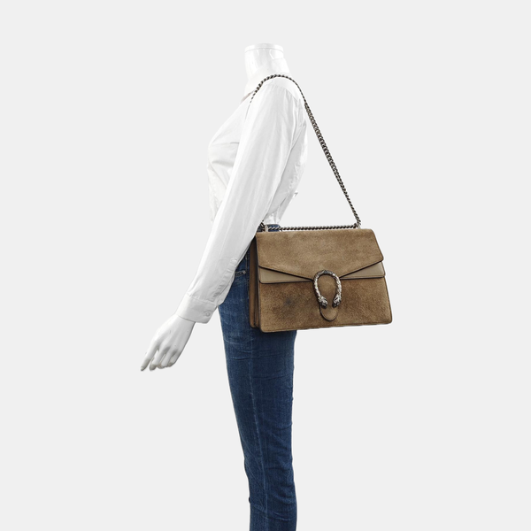 Authenticated pre-owned  Dionysus Medium Suede Brown - Shoulder Bag at Looply