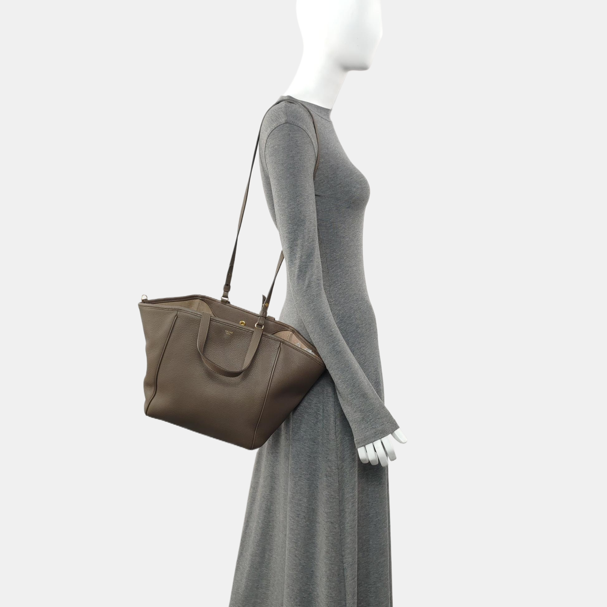 Calfskin Shoulder Bag Gray