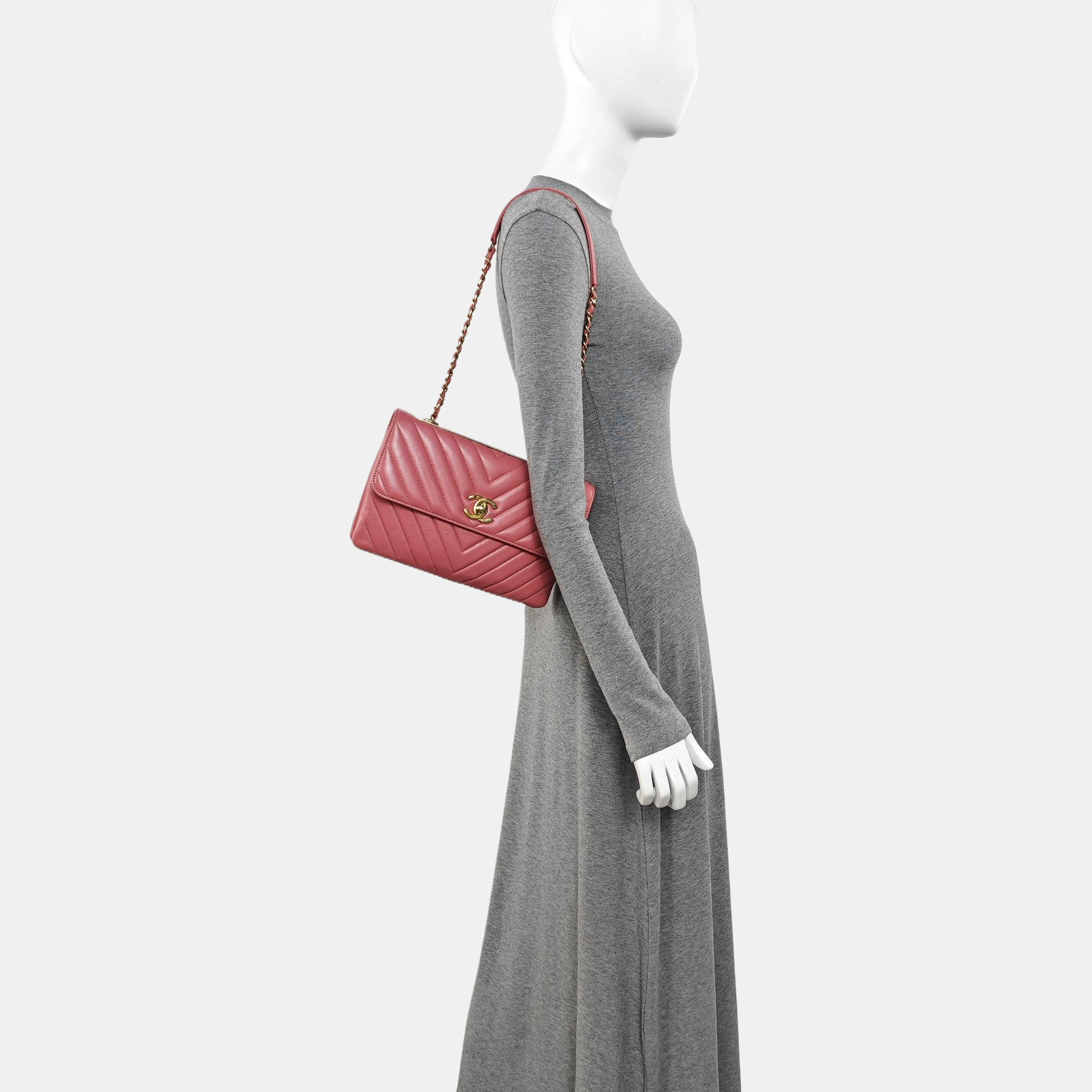 TRENDY CC Chevron Lambskin Pink