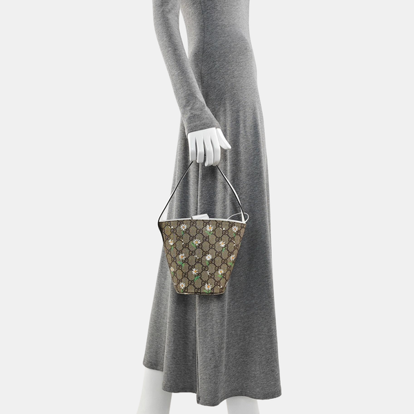 Monogram Coated Canvas Bucket Bag Beige